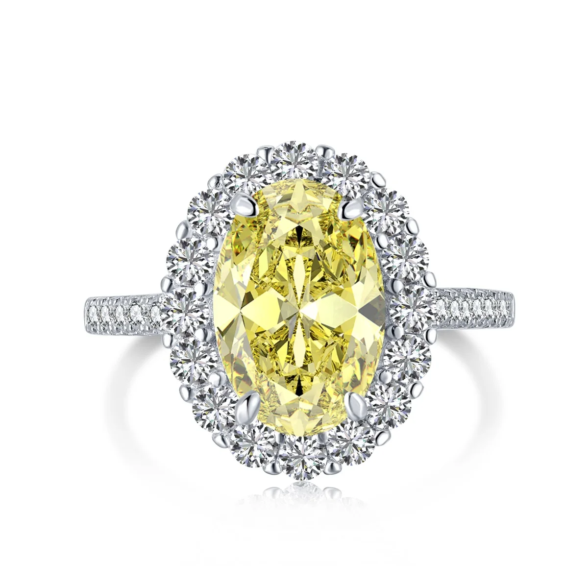 100% 925 Sterling Silver Created Moissanite Citrine Sapphire Gemstone Wedding Ri - £44.05 GBP