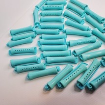 38 Vtg Goody Blue Large Perm Rod Curlers Snap Lock Clasps for Gentle Bod... - $16.81
