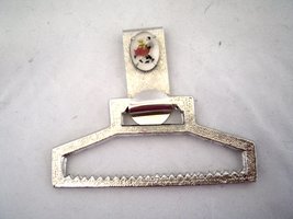 Vintage Square Dancing Metal Towel Holder Belt Clip Cabochon  - £10.19 GBP