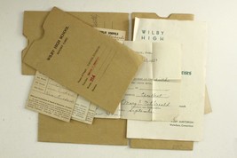 Vintage Paper Lot Wilby High School 1940 Waterbury Public Report Cards 1930s CT - £16.81 GBP