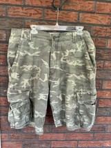 Levi&#39;s Workwear Camouflage Shorts 36 Dad Cargo Bottoms 100% Cotton Faded... - £7.57 GBP