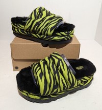 UGG Maxi Slide Tiger Print Black/Key Lime 1127075 Womens Size 9 New In Box - £59.78 GBP
