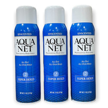 Aqua Net Professional Hairspray #2 Super Hold Unscented Lot 3 Older Vers... - £41.15 GBP