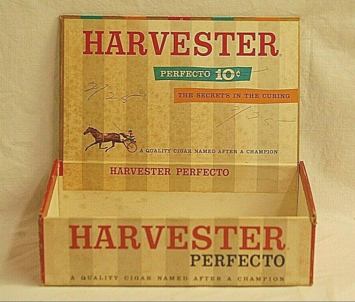 Vintage Harvester Cigars Perfecto Cigar Box Tobacciana Advertising Sold Empty Item image 3