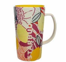 Starbucks Coffee mug cup collectible travel tumbler lemon leaves yellow ... - £31.61 GBP