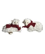Audreys Sheep with Red Scarves Set of 2 Christmas Winter Decor 6&quot; Lebano... - $40.20 CAD