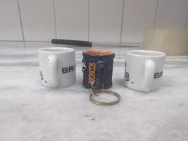 Denver Broncos Mini Coffee Cup Mugs, Set of 3 Vintage NFL Miniature Cup ... - £6.96 GBP