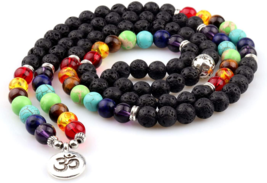 GVUSMIL 8mm 108 Mala Beads Wrap Bracelet Necklace for Yoga Charm Bracelet Natura - £112.83 GBP