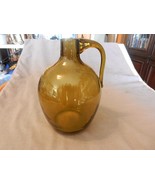 Vintage Olive Green Glass Pitcher Jug 7.5&quot; Tall - $47.50