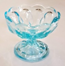 Imperial Blue Ice Cream Sundae Compote Thumbprint Pedestal Glass Dish St... - $9.83