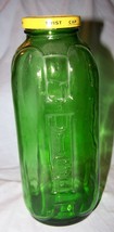 Vintage Green Glass Refrigerator Juice/Water Bottle w/Lid- 9 1/4 inches ... - $279.47 MXN