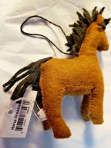 Tree Ornament Wool Horse Hand Made Decoration Information Tag 6&quot; Tall Silk Road  - £18.87 GBP