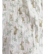 Aden &amp; Anais Swaddle Muslin Blanket White Bunny Rabbit Floral Delicate B... - $26.90 CAD