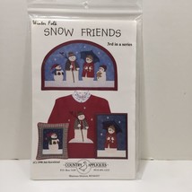 Snow Friends Quilt Pattern Country Appliques 28.5&quot; x 19&quot; Snowmen - £10.27 GBP