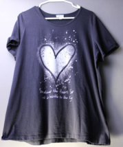 Avenue Stylish Love Heart Black Pullover Womans Shirt   SZ 18/20   697 - £5.89 GBP