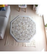 24&quot; White Marble Top Coffee Table Mop Inlay Floral Art Handmade Fine Wor... - $870.52