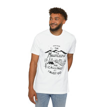 USA-Made Unisex Short-Sleeve &quot;The Mountains Are Calling&quot; Graphic T-Shirt - £22.17 GBP+
