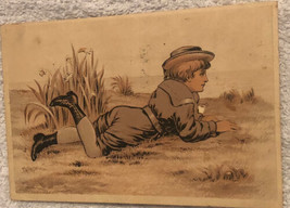 Person Lying In A Field Victorian Trade Card VTC 3 - £6.17 GBP
