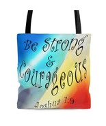 AOP Rainbow Style Tote Bag &quot;Be Strong &amp; Courageous&quot; - £18.47 GBP+