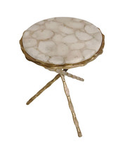 Sliced White Agate Top Cocktail Table, Coffee Table, End Table, Side Table, Mosa - £4,397.63 GBP