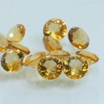 Citrine One Yellow Orange Quartz 4 mm Round VS Clarity Gems Average .20 carat - £1.89 GBP