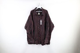 NOS Vintage Streetwear Mens Size 3XLT Striped Collared Long Sleeve Button Shirt - £22.45 GBP