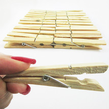 60 Wood Wooden 2 3/4&quot; Inch Large Spring Clothespins Laundry Clothes Pins... - $24.99
