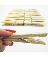60 Wood Wooden 2 3/4&quot; Inch Large Spring Clothespins Laundry Clothes Pins... - £19.65 GBP