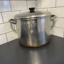 Revere Ware 10 Qt Stock Pot Stainless Steel With Lid 1801 Rome NY 84 - £41.43 GBP
