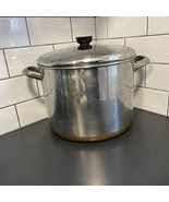 Revere Ware 10 Qt Stock Pot Stainless Steel With Lid 1801 Rome NY 84 - £41.08 GBP