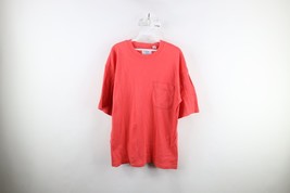 Vintage 90s IOU Mens Medium Blank Baggy Fit Short Sleeve Pocket T-Shirt Salmon - £31.27 GBP