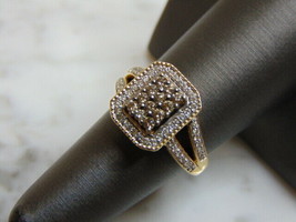 Womens Estate 14K Yellow Gold Chocolate Diamond Ring 4.9g E2057 - £470.77 GBP