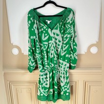DVF designer Mikino blouson tunic dropped waist mini dress lined 4 tie neck - $901.52 MXN