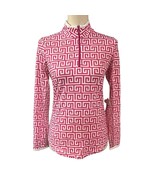 G Lifestyle XS 1/4 Zip Top Geo Pink White Long Sleeve UPF 50 Menthol Coo... - $33.34