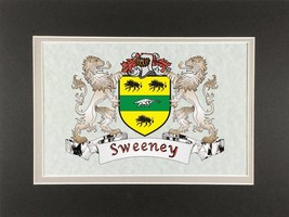 Sweeney Irish Coat of Arms Print - Frameable 9&quot; x 12&quot; - $23.76
