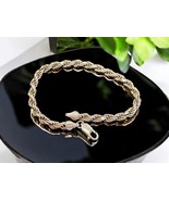 Vintage Italy 925 Sterling Silver 8&quot; 4.5mm Chunky Rope Braid Woven Link ... - €50,65 EUR