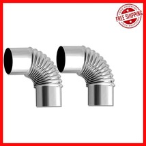 Outdoor Camping 90 Degree Stainless Steel Elbow Pipes - 2 PCS, Vented Ef... - $498.97 MXN