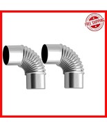 Outdoor Camping 90 Degree Stainless Steel Elbow Pipes - 2 PCS, Vented Ef... - $26.72