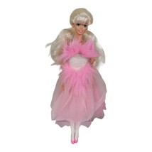 Mattel Barbie Superstar Era Ballerina White Legs Leotards Pink Fluffy Dress - $19.39