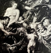 Rubens The End Of The War Print 1939 Gray Tone Plate Mythology Art DWX2B - $10.75