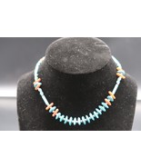 Vtg Beautiful Southwestern Natural Coral and Turquoise Chip Necklace - €21,39 EUR