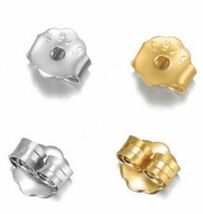 Genuine 925 Sterling Silver Butterfly Earring Push Backs Clutches Ear Fi... - €2,93 EUR+