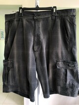 Mens Wrangler Grey Plaid Shorts Size 40 100% Cotton #7023 - £9.96 GBP