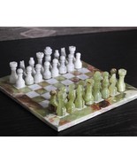 Marble Chess Set with Gift Case - White and Onyx Chess Set - 15 Inch Che... - £662.19 GBP