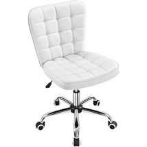 Modern Armless Tufted Office Chair with Faux Leather Upholstery and Adju... - $2,361.87 MXN+