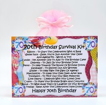 70th Birthday Survival Kit (Pink) - Fun Novelty Keepsake Gift &amp; Card All In One - £6.28 GBP