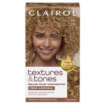Clairol Textures &amp; Tones Permanent Hair Dye, 6G Honey Blonde Hair Color,... - $13.96