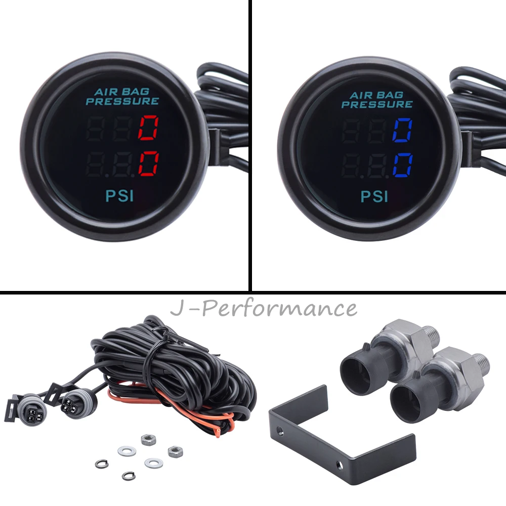 Free Shipping 52mm Dual Display Air Pressure Gauge PSI for Air Suspension - £36.43 GBP