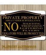  No Soliciting No Trespassing Private Property Under Surveillance Alumin... - £14.05 GBP