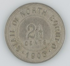 1903 H Britannique Nord Borned 2 1/2 Cents Bretagne Extra Fin Pièce de M... - $1,591.04 MXN